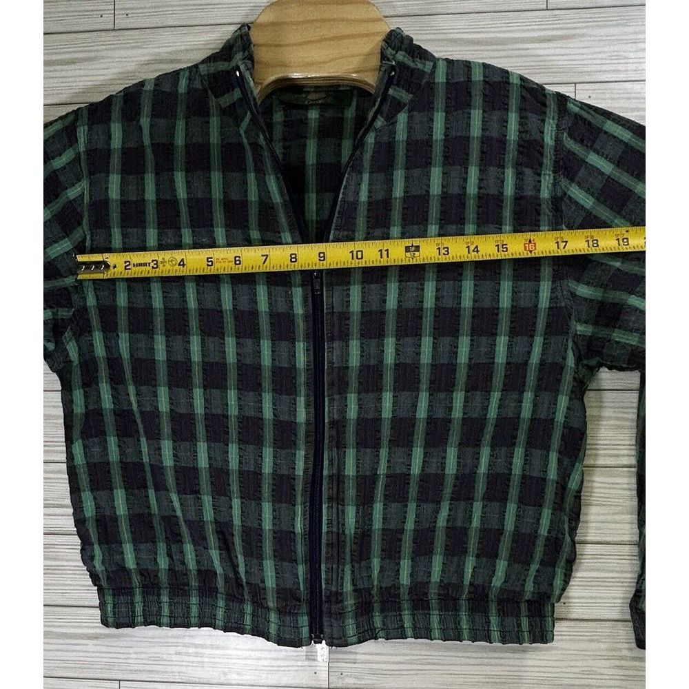 VTG Orvis Women's Seersucker Green Navy Plaid Pant & Full Zip Lightweight Sz‎ PM - Picture 9 of 16